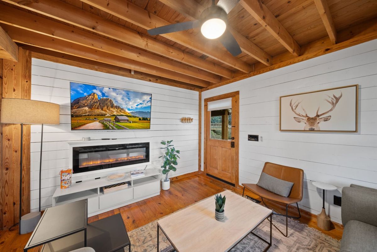 Electric Fireplace and TV in the Living Area